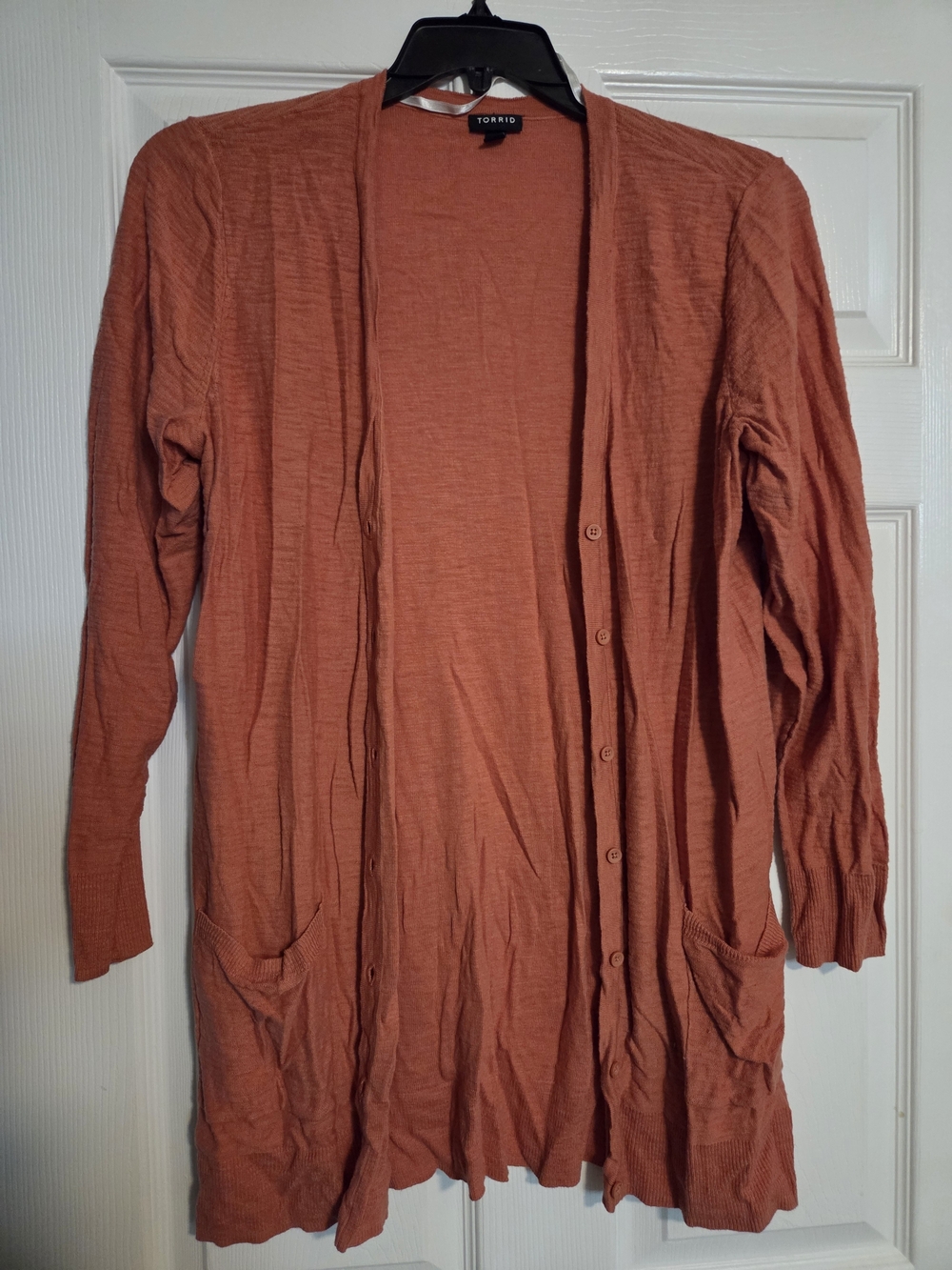 Torrid Burnt Orange Open Front Cardigan